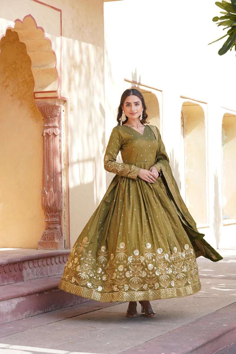 Gorgeous Mehendi Anarkali Set