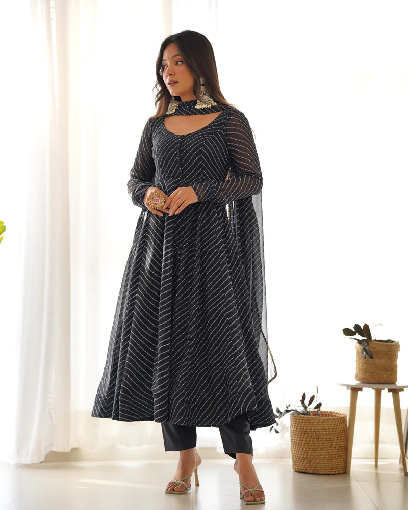 Prominent Black Anarkali Set