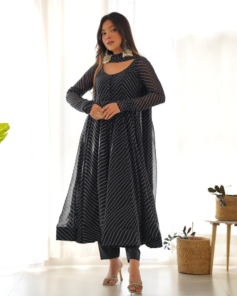 Prominent Black Anarkali Set