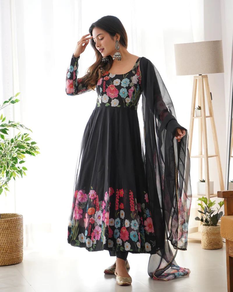 Nemesis Black Anarkali Suit