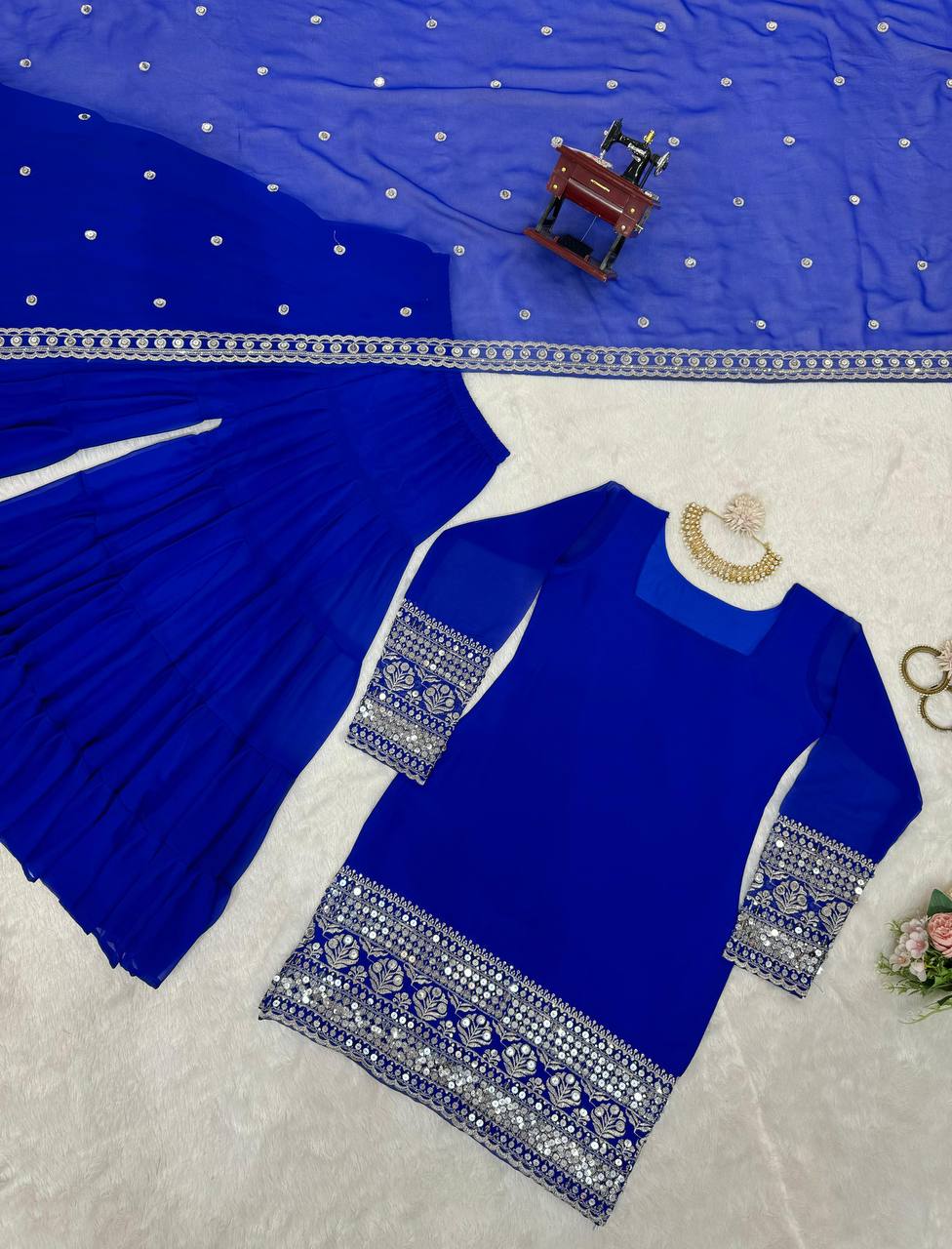 New Designer Party Wear Look Top Patiyala Salwar and Dupatta