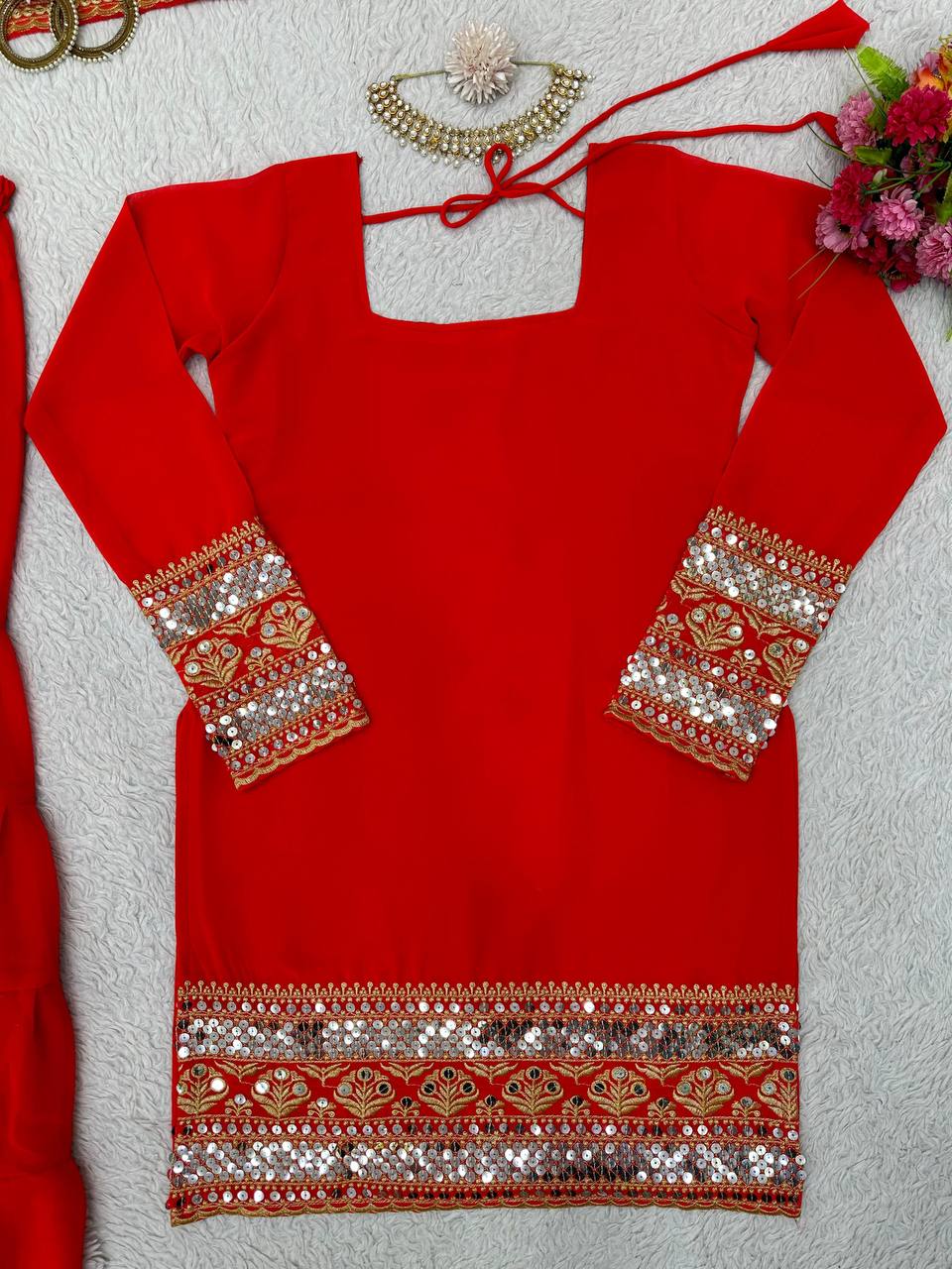 New Designer Party Wear Look Top Patiyala Salwar and Dupatta