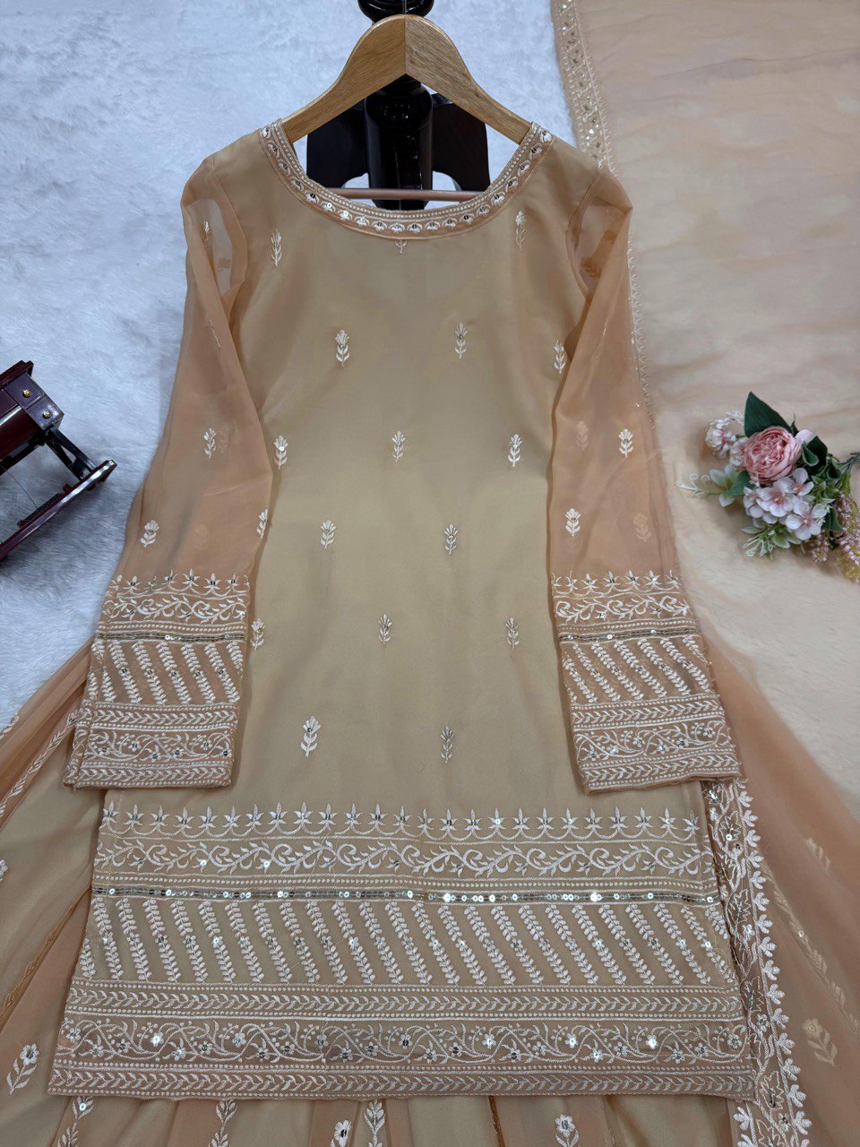 *Launching New Designer Party Wear Look Top , Sharara Plazzo and Dupatta*