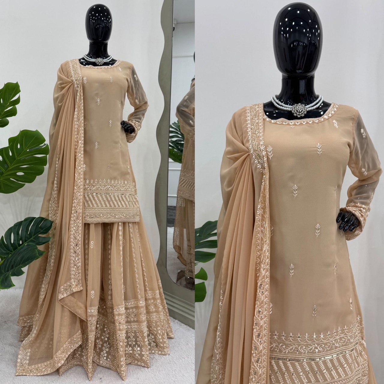 *Launching New Designer Party Wear Look Top , Sharara Plazzo and Dupatta*