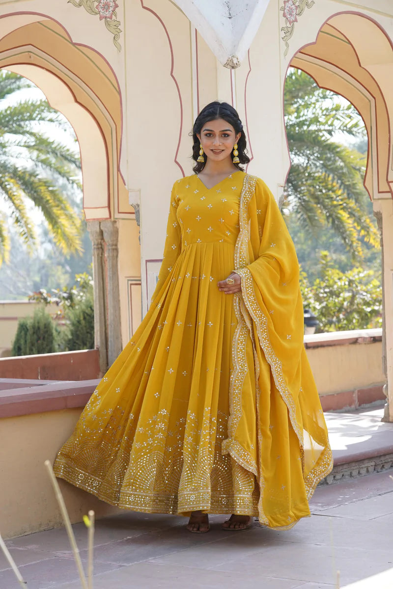 Luminous Yellow Anarkali Dress