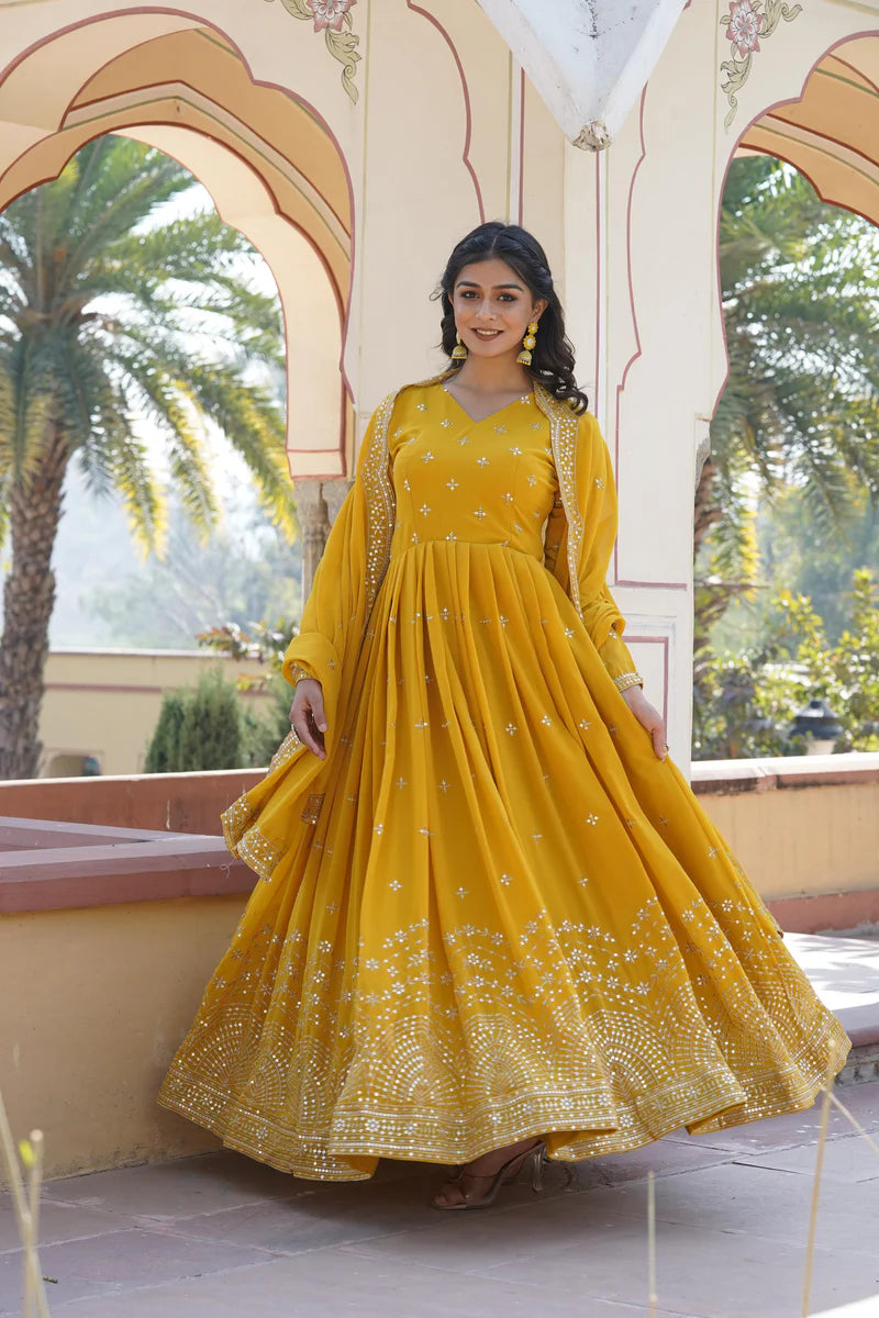 Luminous Yellow Anarkali Dress