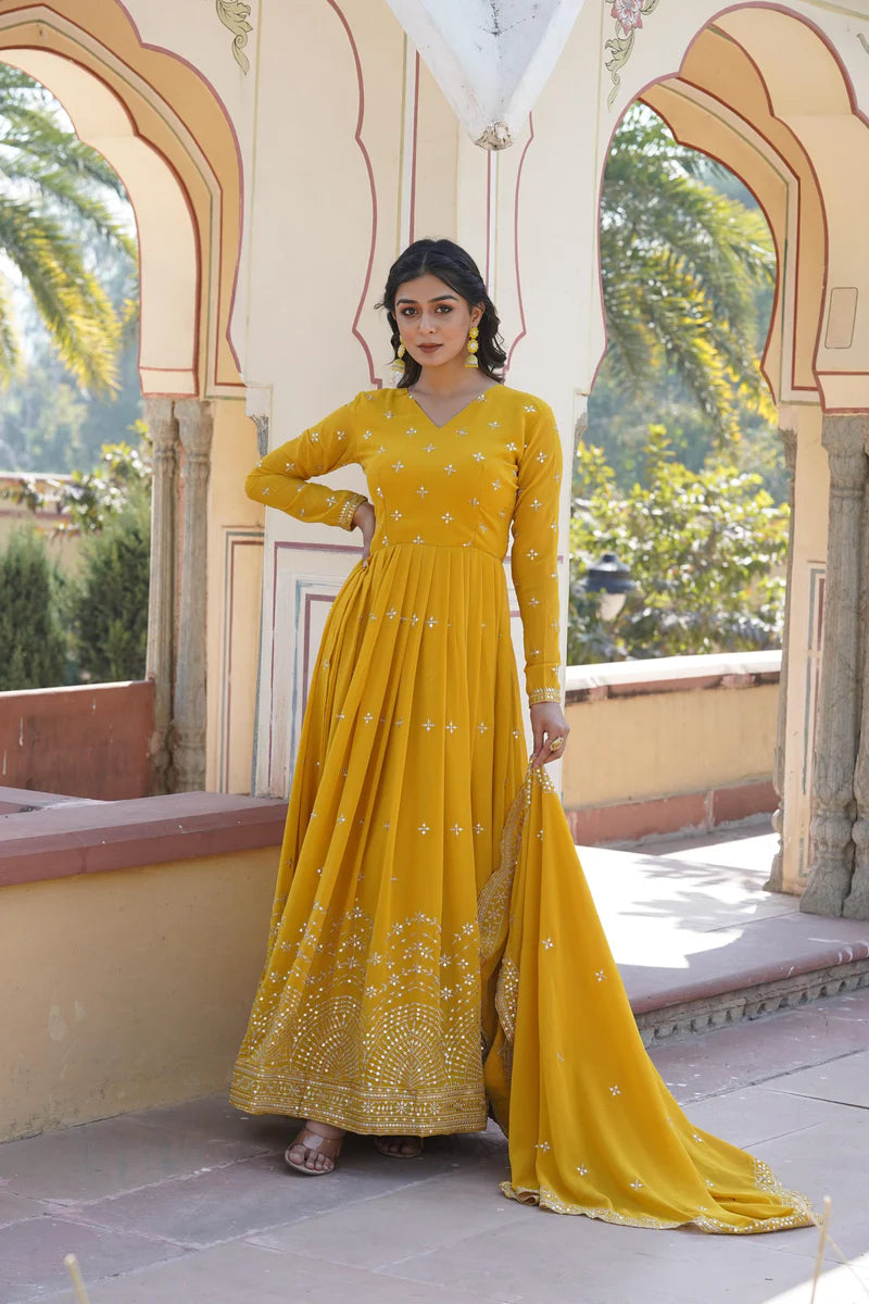 Luminous Yellow Anarkali Dress