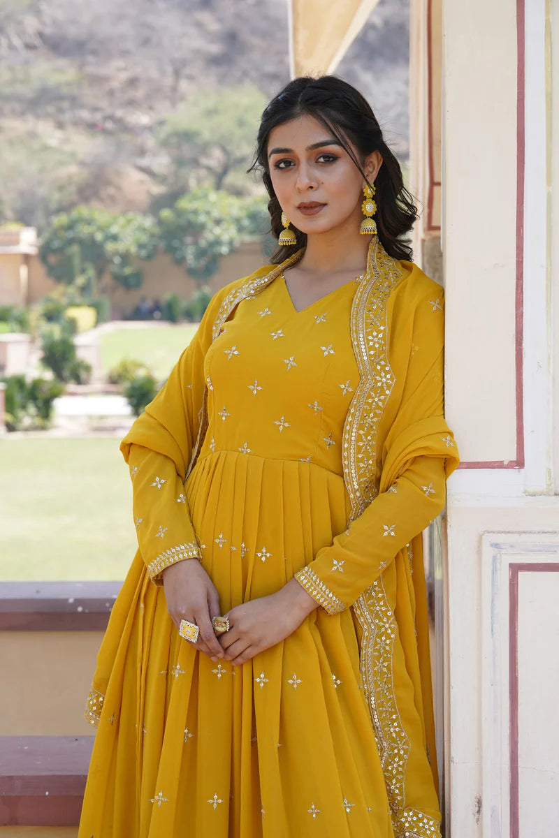 Luminous Yellow Anarkali Dress