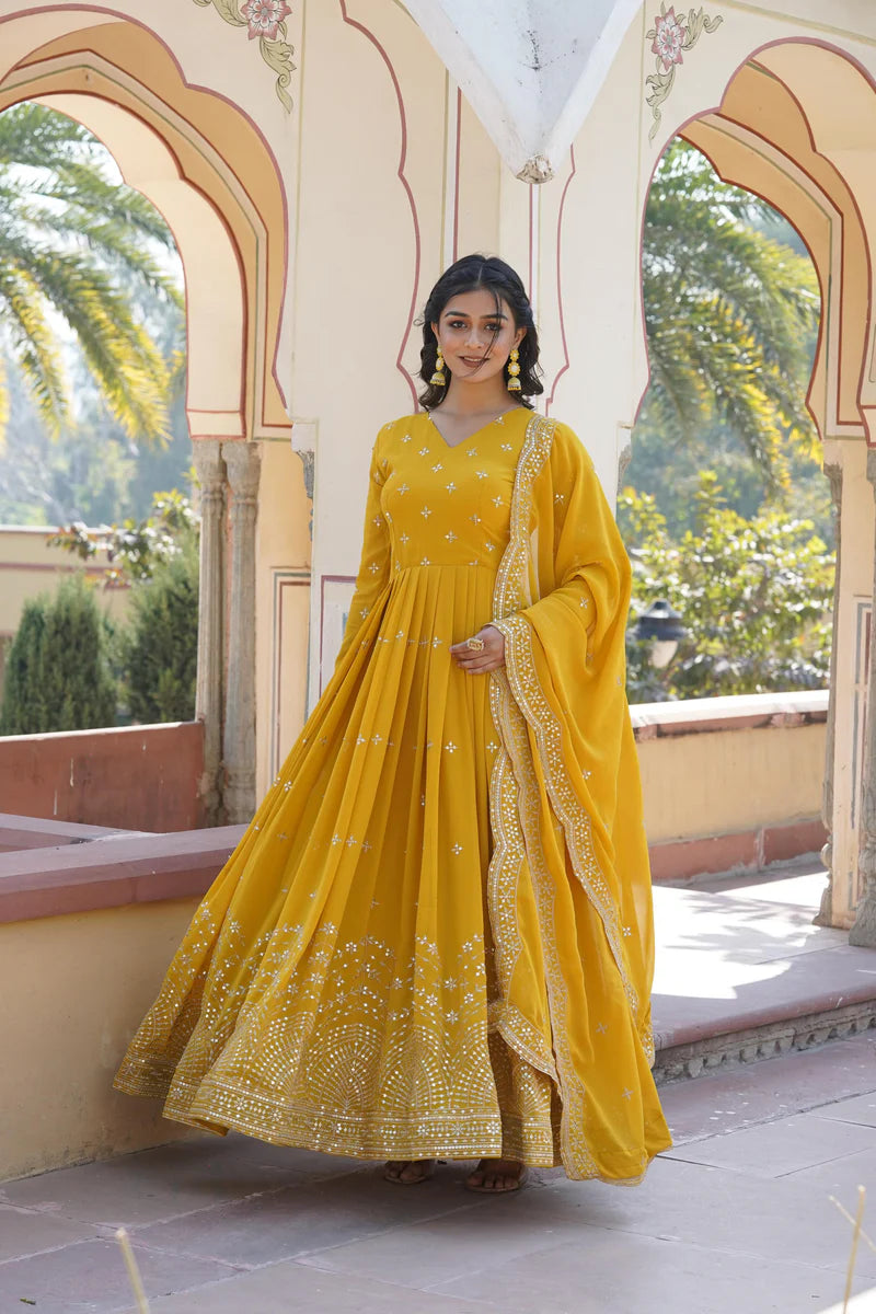 Luminous Yellow Anarkali Dress